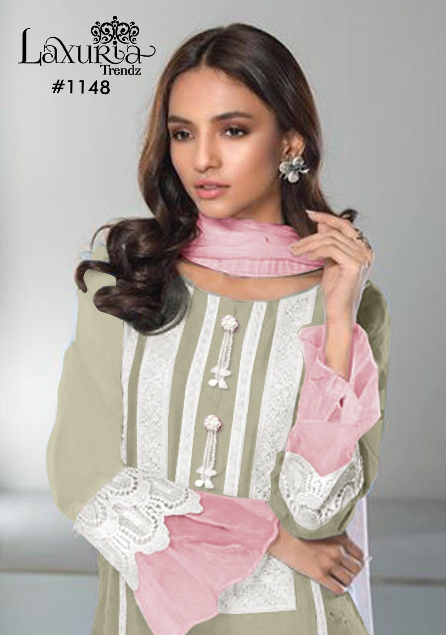 Laxuria Trendz 1148 Georgette Festive Wear Top With Bottom And Dupatta Collection